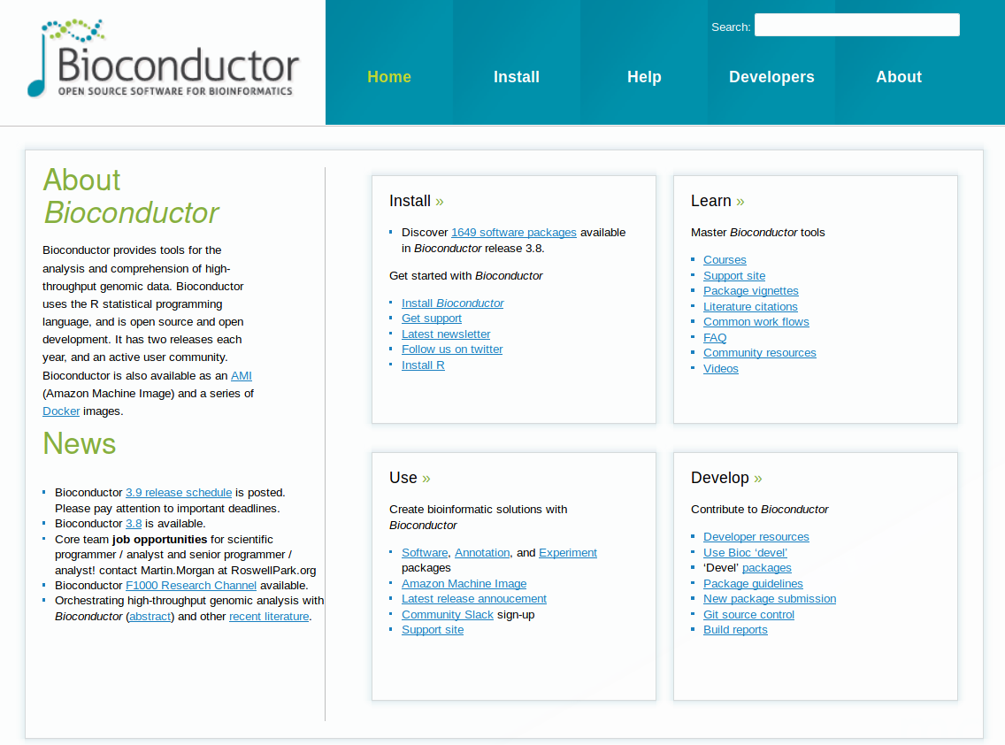 The Bioconductor web page.