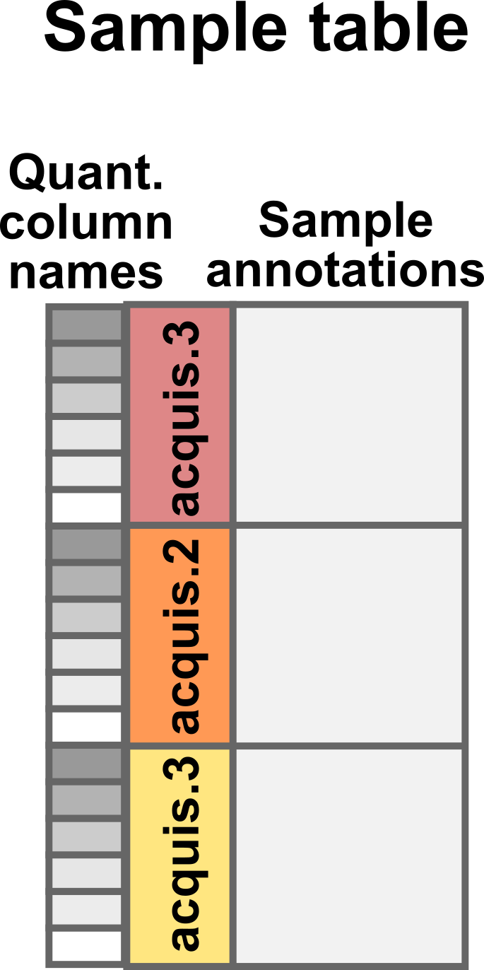 Conceptual representation of the sample table